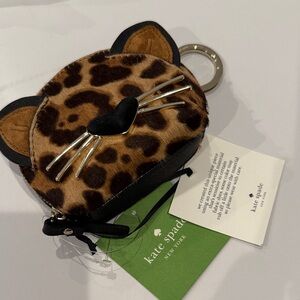 Kate Spade Brown Leopard Cat Bag Charm
